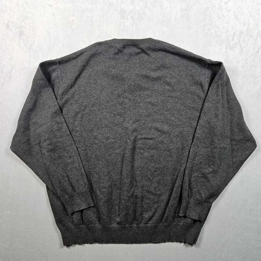 Lacoste Sweater Mens 8 (US 3XL) Gray V-Neck 100% Cotton Preppy‎ Quiet Luxury